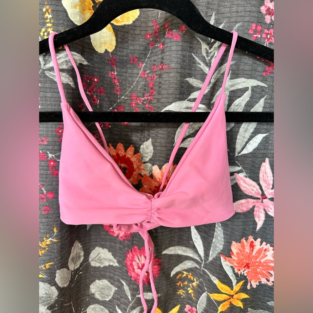 Skatie Pink Betsy Bikini Top - size small - amber fillerup collab